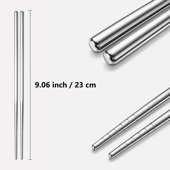 Maclia Metal Chopsticks 6 Pairs Stainless Steel