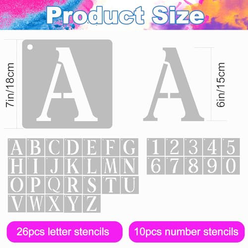 Xjyxqf Large Letter And Number Stencils Set 7 Inch 36Pcs