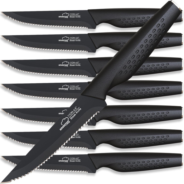 Amorston Steak Knives Steak Knives Set Of 8 Stainless Steel Steak Knife Set Of 8 Stainless Steel