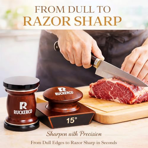 R Ruckerco The Original Patented Knife Sharpener Kit 4 able Ceramic Grinding DiscsRolling