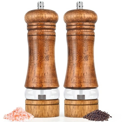 Bekoas Salt And Pepper Grinder Set Pepper Grinder'salt Grinder'pepper Mill' Refillable Grinder 6 Inch Black