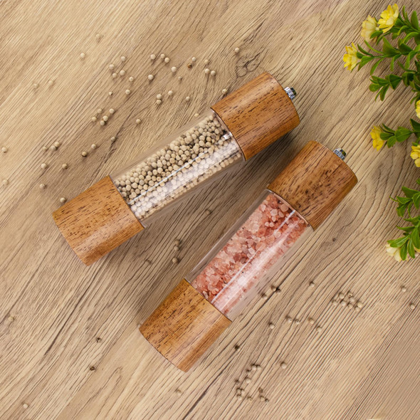Haomacro Salt And Pepper Grinder Set Premium Acrylic Salt And Pepper Mills 8 Inches 2 Pack