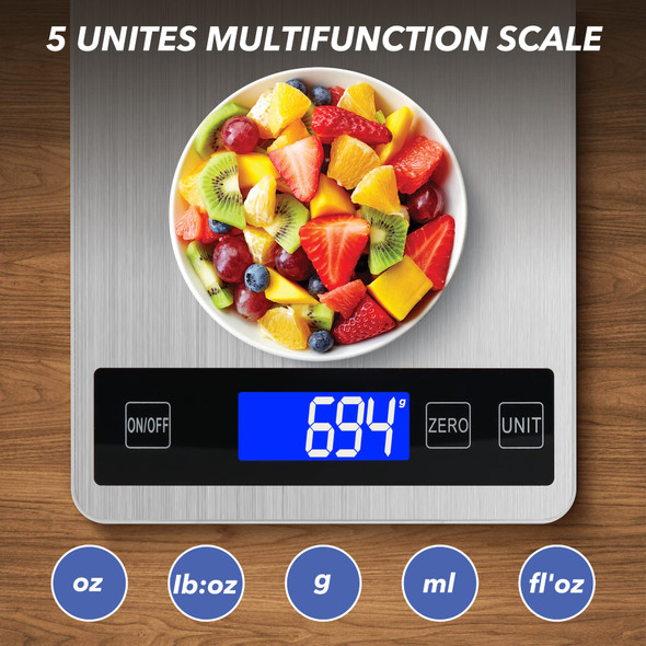 Virenzzo Food Kitchen Digital Scale/ Precise Graduation Usb Charging Kitchen Scale Waterproof 0.05Oz 33Lb