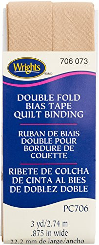 Wrights 117706073 Tan Double Fold Quilt Binding 7/8 X3Yd