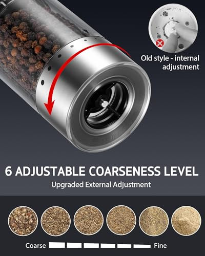 Syntus Electric Salt And Pepper Grinder Set UsbC Rechargeable Stainless Steel Automatic 95Ml Stainless Steel