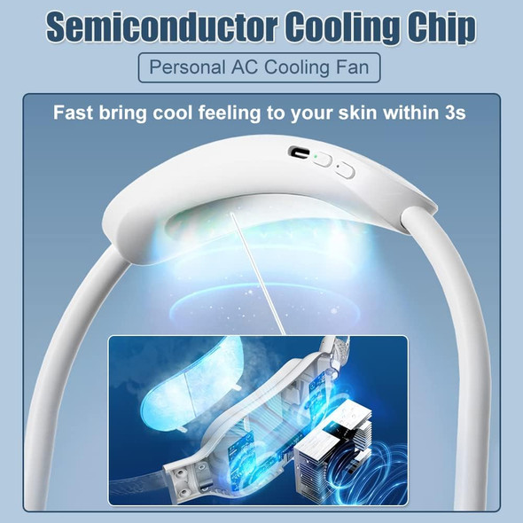 Foldable Hanging Neck Fan With Semiconductor Cooling Plate, 3S Fast Cooling Neck Cooler Warmer 360° Rotatable Bladeless Air Foldable Hanging Neck Fan With Semiconductor Cooling Plate, 3S Fast Cooling Neck Cooler Warmer 360° Rotatable Bladeless Air