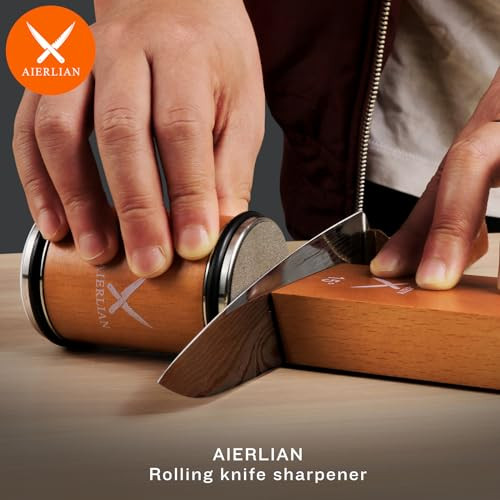Aierlian Knife Sharpener Tool Rolling Knife Sharpener Kit Knife Sharpening With Diamonds Brown