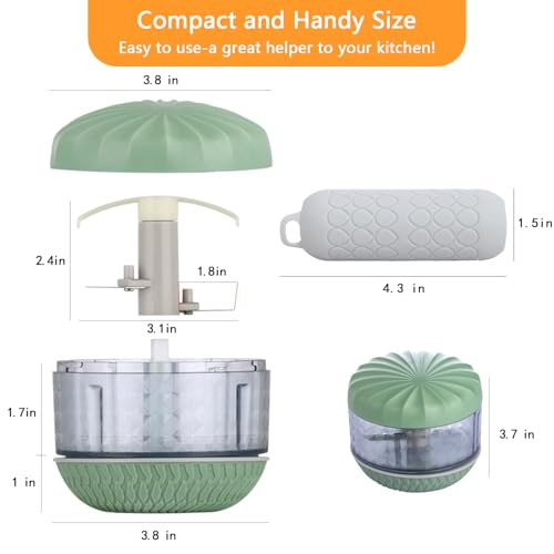 Bridzon Portable HandPowered Garlic Mincer Mini Manual Food Chopper For Small Kitchen 2 Pieces