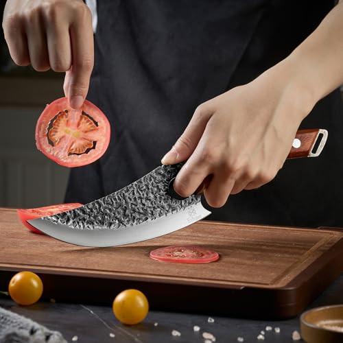 Ethyxe Viking Chef Knife With Premium Leather Sheath