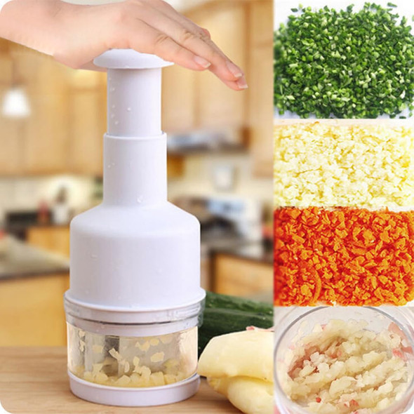 Ovrilossa Food Chopper Manual Vegetable Chopper With Container Stainless Steel Blades Slicer Stainless Steel
