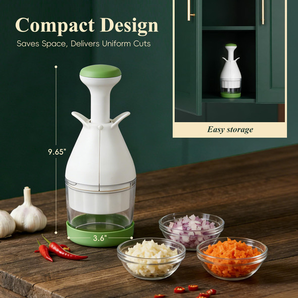 Ivyroll Vegetable Chopper Manual Food Chopper For Onion Garlic Nuts And Veggies Stainless Steel