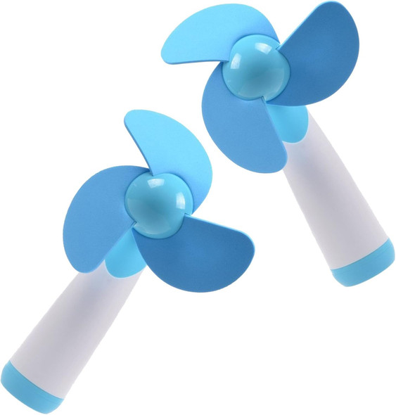 Ogrmar Mini Handheld Fan Personal Fan Battery Soft Foam Blades Powered For Home And Travel 2Pc Blue 2 Ogrmar Mini Handheld Fan Personal Fan Battery Soft Foam Blades Powered For Home And Travel 2Pc Blue 2