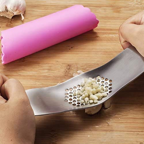 Fu Store Garlic Press 304 Stainless Steel Garlic Rocker Mincer Food Grade With Stainless Steel