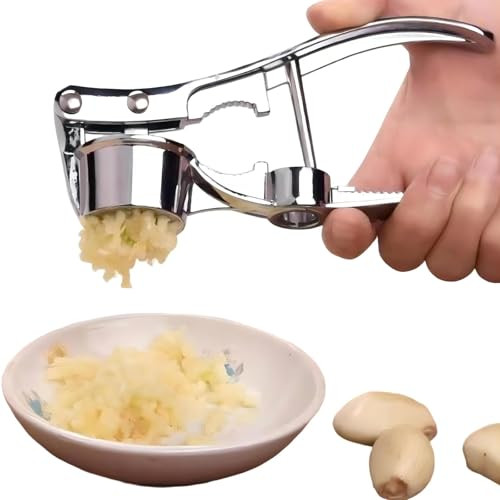 Kintegood 5In1 Stainless Steel Garlic Press MultiFunction Kitchen Gadget With Mincer Crusher Stainless Steel