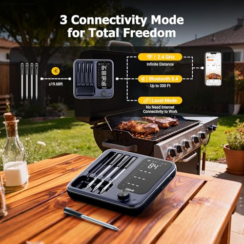 Inkgrill Wireless Meat Thermometer With App Control'4 Probes Meat Thermometer Digital Unlimited