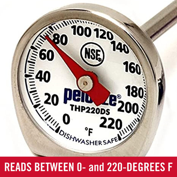 Rubbermaid Commercial Products Food/Meat Instant Read Thermometer Pocket Size Dishwasher Safe Red For Meat/Food Red