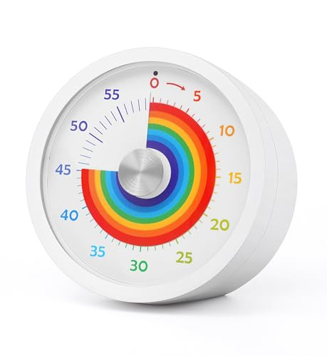 Keduzer Visual Timer Kitchen Timer Rainbow Disk 60 Minute Countdown Timer For