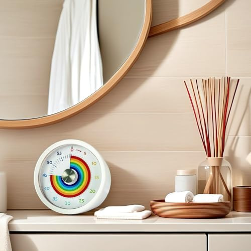 Keduzer Visual Timer Kitchen Timer Rainbow Disk 60 Minute Countdown Timer For