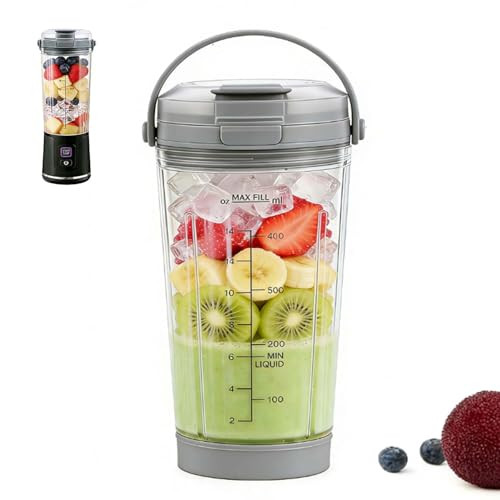 Acceslivc Blender Cup For Ninja Blast Portable Blender Bc100 and Bc151 18Oz Grey