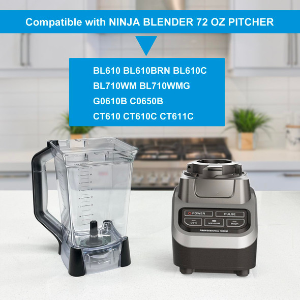 Cutieclub Blender Parts For Ninja Xl Crushing Pitcher Bl610 Bl710Wm Bl710Wmc 72 Oz