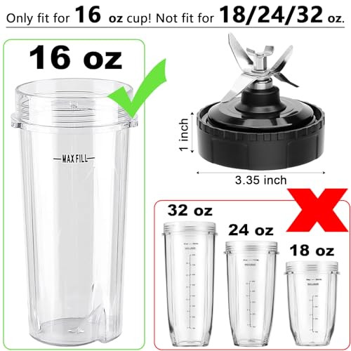 Huansera 6 Fins Blender Parts Compatible For Ninja Blender Blender Blade 770W