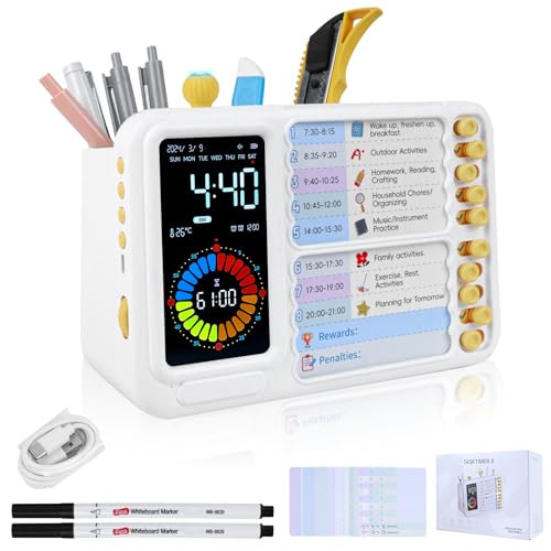 Tnczhylx 12/24 Hour Switching Task Timer Timer For Kids Visual Schedule For