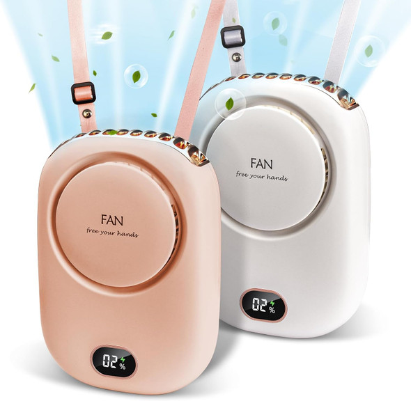 2 Pack Portable Neck Fan, Hanging Neck Fan Hands Free With Adjustable Lanyard And Bracket, Usb Rechargeable Bladeless Mini Fans 2 Pack Portable Neck Fan, Hanging Neck Fan Hands Free With Adjustable Lanyard And Bracket, Usb Rechargeable Bladeless Mini Fans