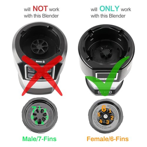 Bkfolium 1Pack 6 Female Fins Extractor Blade Assembly For Ninja 4In/ Blender 10Cm 1Pack