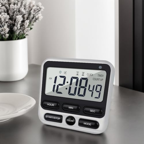 Mlwshr Digital Dual Kitchen Timer With Strong Magnet24Hour Countdown and StopwatchLoud Alarm12/24