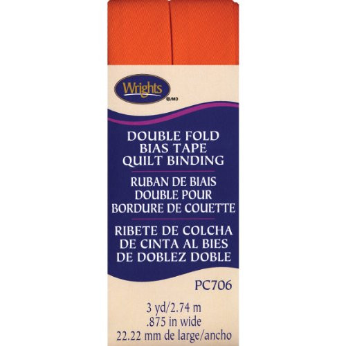 Wrights Wright Products Wrights Double Fold Quilt Binding 7/8 X3Yd Orange Orange