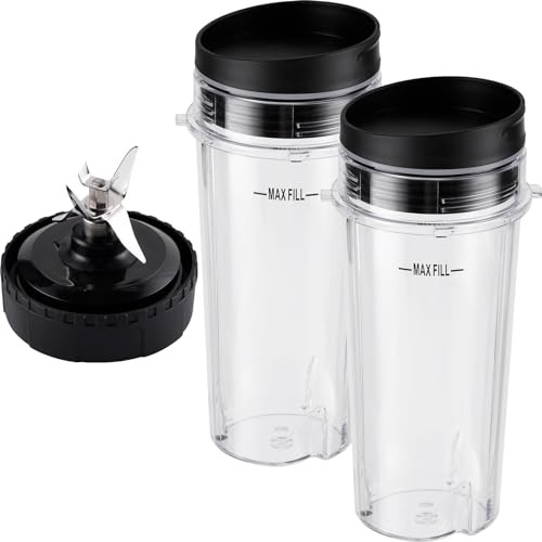 Equust 5Piece Blender Cups For Ninja Single Serve Cups With Sip 16Oz