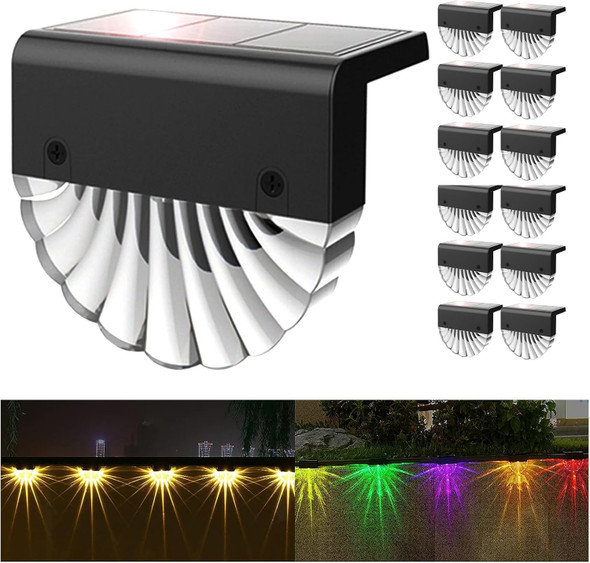Solar Deck Lights,Solar Fence Lights Outdoor Waterproof Led,Outside Solar Step Lights For Backyard,Warm White/Color Glow Solar Solar Deck Lights,Solar Fence Lights Outdoor Waterproof Led,Outside Solar Step Lights For Backyard,Warm White/Color Glow Solar