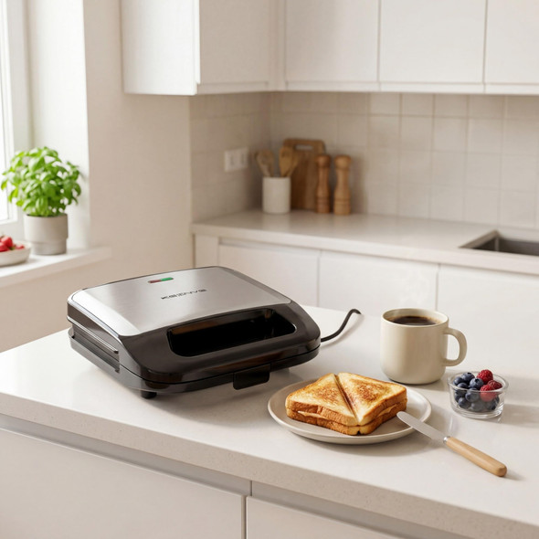 Keinve 3In1 Sandwich Maker Waffle Maker And Panini Press Grill Electric Breakfast 800W Black
