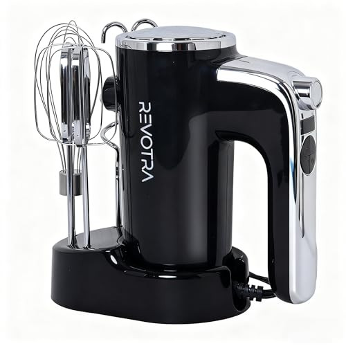 Revotra Hand Mixer Electric Handheld Mixer With Lcd Display And Storage Base