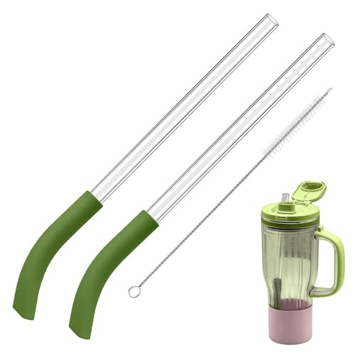 Vekclit Straw For Ninja Blendboss Personal Smoothie Blender Tumbler Reusable Straws 2 Pcs