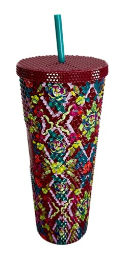 Starbucks Fall Floral Bling Cold Cup With Reusable Straw Limited Edition 24Oz