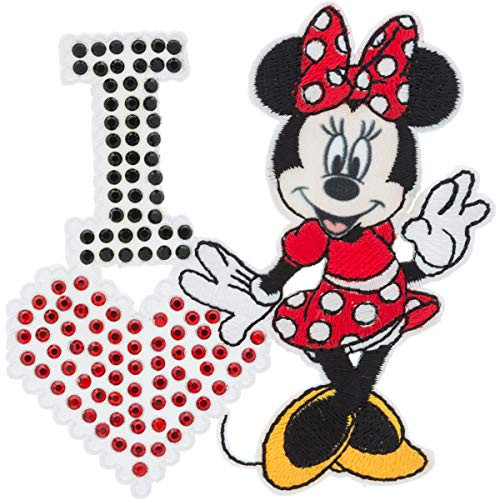 Wrights 1931600001 Disney I Love Minnie Mickey Mouse IronOn Applique