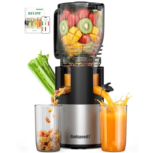 Godspeeds Juicer Machines With 5.8 Large Feed Chute Slow Masticating Cold Press