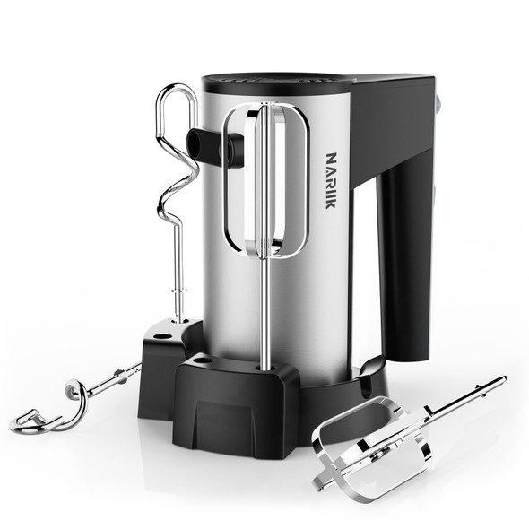 Nariik Electric Hand Mixer Kitchen Handheld Mixer Turbo Boost/SelfControl Speed + 5 Stainless Steel