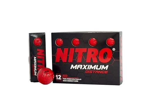 Nitro Maximum Distance Red Golf Balls 12 Pack Red