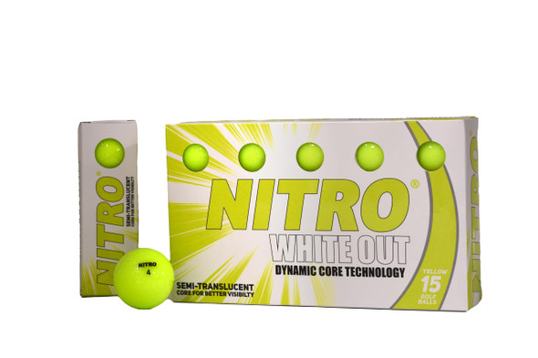 Nitro Long Distance Peak Performance Golf Balls (15Pk) All Levels White Out White