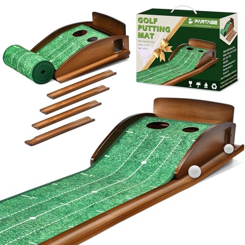 Partage Putting Green Indoor Extra Large and Wide Golf Putting Mats Practice 9.8Ft Green