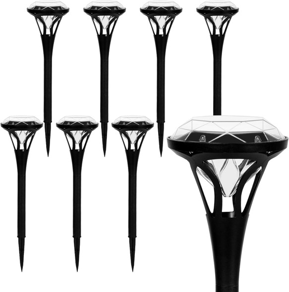 Solpex 8 Pack Diamond Solar Garden Lights, Bright 5 Led Solar Lights For Outside, Waterproof Solar Pathway Lights, Up To 12 Hours Solpex 8 Pack Diamond Solar Garden Lights, Bright 5 Led Solar Lights For Outside, Waterproof Solar Pathway Lights, Up To 12 Hours