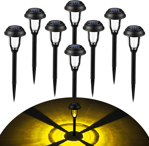 Solpex 8 Pack Solar Pathway Lights, Solar Path Lights Waterproof, Solar Garden Lights Outdoor For Garden, Yard, Pathway, Landscap