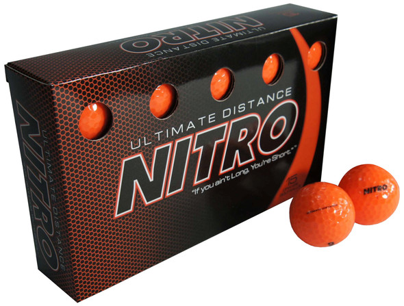 Nitro Long Distance HighDurability Golf Balls (15Pk) All LevelsNitro Ultimate Distance Titanium Orange