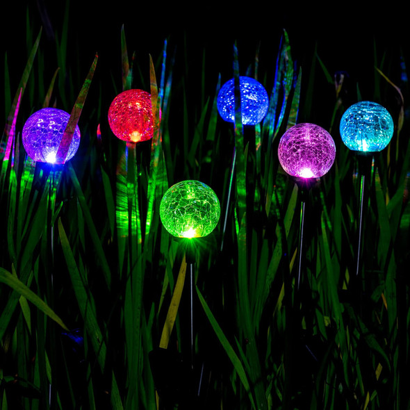 Solpex Solar Lights Garden, 3 Pack Solar Lights Outdoor, Christmas MultiColor Changing Garden Spheres Large Outdoor Waterproof
