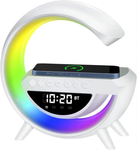 Dewould GType Wireless Charging LightWireless Charging Clock Alarm Led Desk Lamp AllInOne