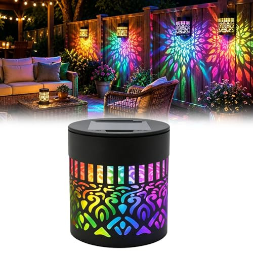 Notifaence Solar Mandala Projector Light Outdoor WallDecorative Solar Mandala Lights OutdoorMetal Solar 1Pc