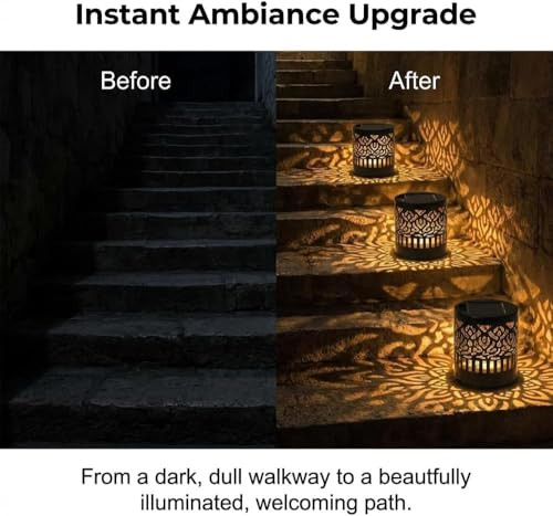 Uniqus Decorative Solar Mandala Lights Solar Powered Outdoor Deck Step Wall Lights 2Pcs