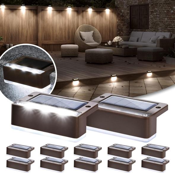 Solpex Solar Step Lights 12 Pack, Solar Outdoor Lights For Fence,Ip65 Waterproof Solar Powered Outdoor Led Lights For Deck Porch